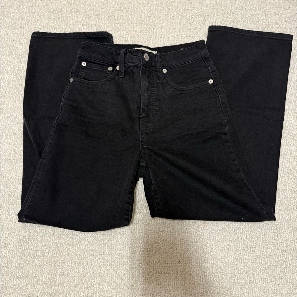 Madewell Size 24 Slim Wide-leg CROPPED Black Jeans